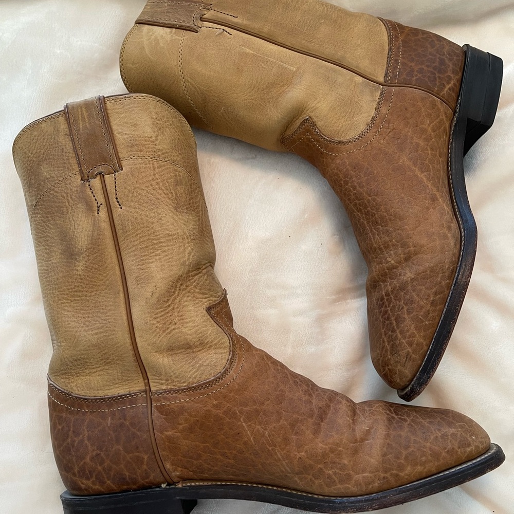 Men’s Justin Boots - Tan Leather, 7.5D
